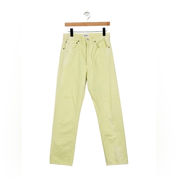 Agolde Denim - AGOLDE High-Rise Straight Leg Jeans Yellow Size 26